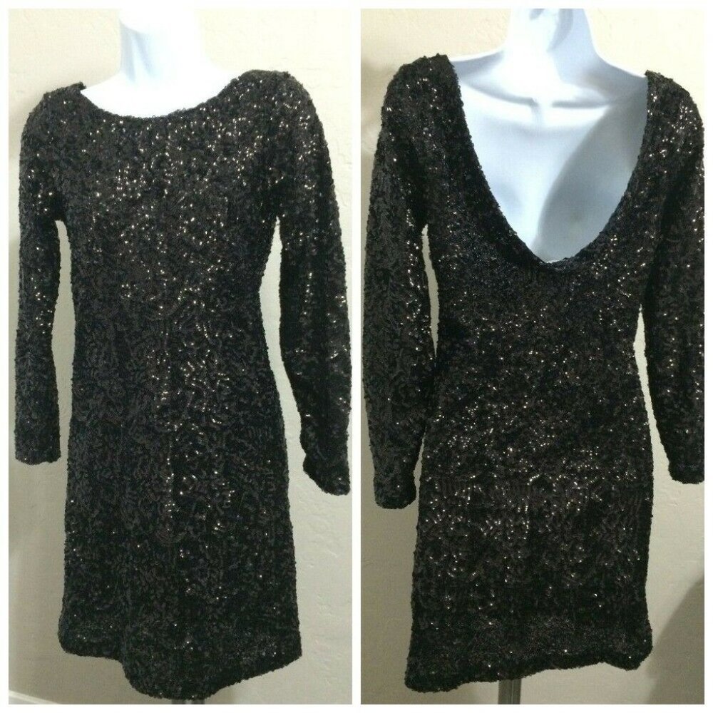 LOVERS + FRIENDS Low Back Sequin Embellished Dress